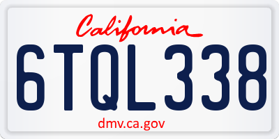 CA license plate 6TQL338