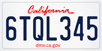 CA license plate 6TQL345