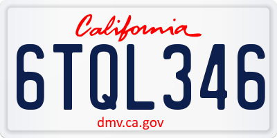 CA license plate 6TQL346