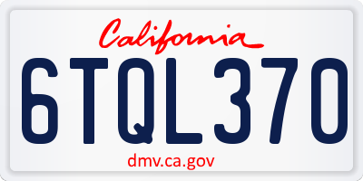 CA license plate 6TQL370