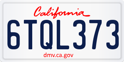 CA license plate 6TQL373