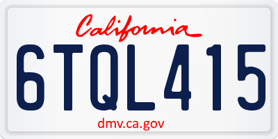 CA license plate 6TQL415