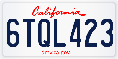 CA license plate 6TQL423