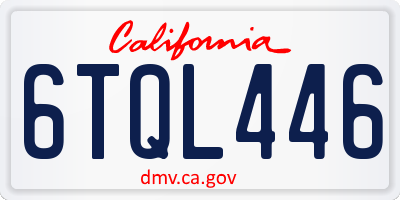 CA license plate 6TQL446