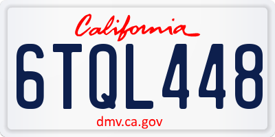 CA license plate 6TQL448