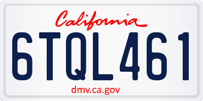 CA license plate 6TQL461