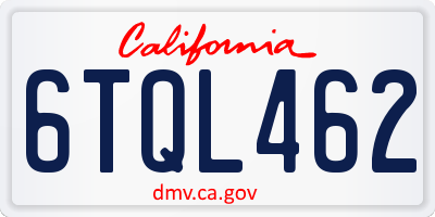 CA license plate 6TQL462