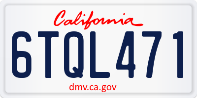 CA license plate 6TQL471