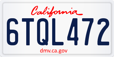 CA license plate 6TQL472