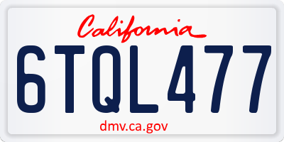 CA license plate 6TQL477