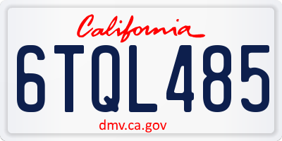 CA license plate 6TQL485