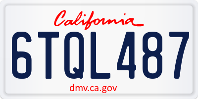 CA license plate 6TQL487