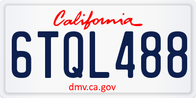 CA license plate 6TQL488