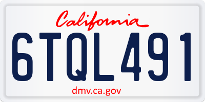 CA license plate 6TQL491