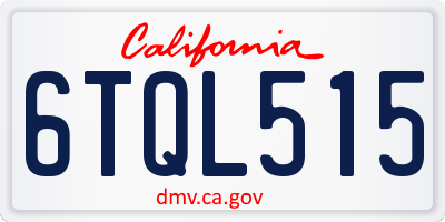 CA license plate 6TQL515