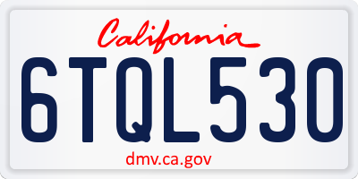 CA license plate 6TQL530