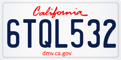 CA license plate 6TQL532