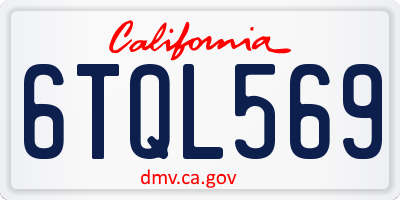 CA license plate 6TQL569