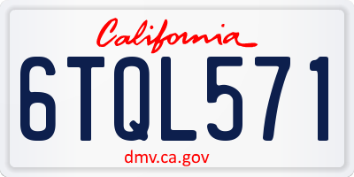 CA license plate 6TQL571