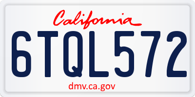 CA license plate 6TQL572