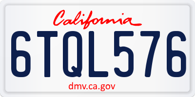 CA license plate 6TQL576