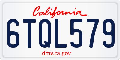 CA license plate 6TQL579