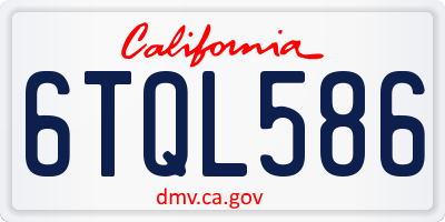 CA license plate 6TQL586