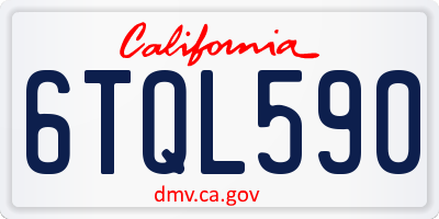 CA license plate 6TQL590