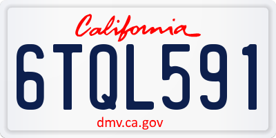 CA license plate 6TQL591