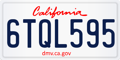 CA license plate 6TQL595