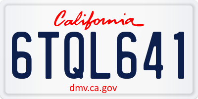 CA license plate 6TQL641