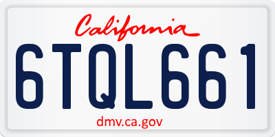 CA license plate 6TQL661