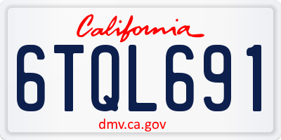 CA license plate 6TQL691