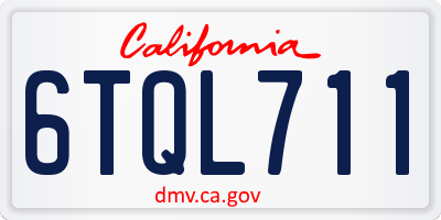 CA license plate 6TQL711