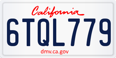 CA license plate 6TQL779