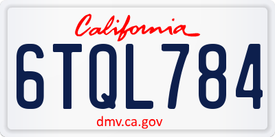 CA license plate 6TQL784