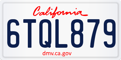 CA license plate 6TQL879