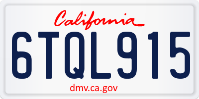 CA license plate 6TQL915