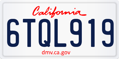 CA license plate 6TQL919
