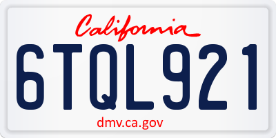 CA license plate 6TQL921