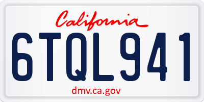 CA license plate 6TQL941