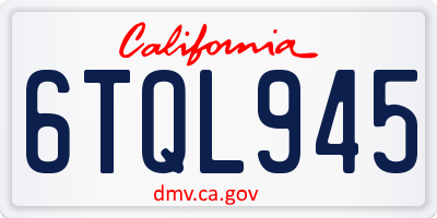 CA license plate 6TQL945