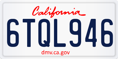 CA license plate 6TQL946