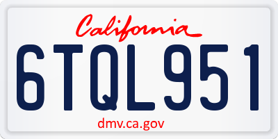 CA license plate 6TQL951