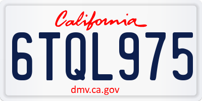 CA license plate 6TQL975
