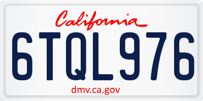 CA license plate 6TQL976