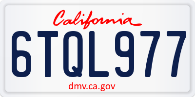 CA license plate 6TQL977