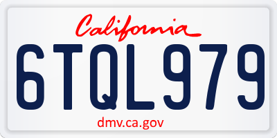 CA license plate 6TQL979