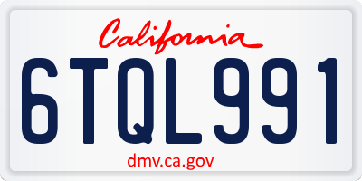 CA license plate 6TQL991