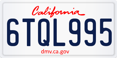 CA license plate 6TQL995